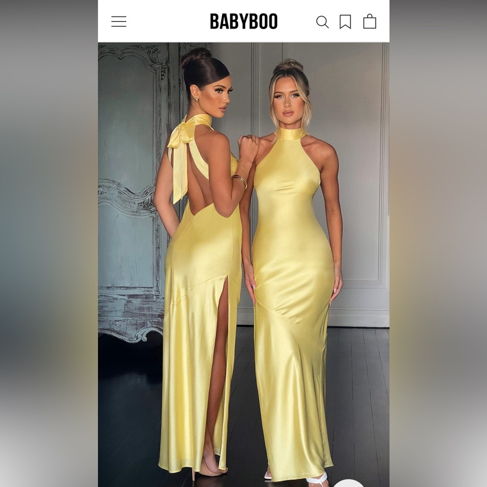 Baby boo fashion- Etta Maxi Dress - Lemon - Yellow Halter Maxi Dress